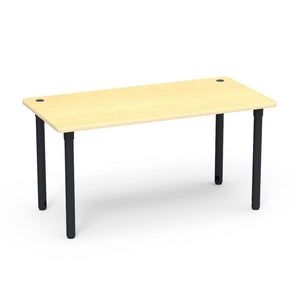5700 Series Technology Tables, 30" Fixed Height-Tables-30" x 60"-Char Black-Fusion Maple with Fusion Maple Edge Banding