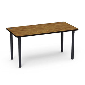 5700 Series Technology Tables, 30" Fixed Height-Tables-30" x 60"-Char Black-Medium Oak with Char Black Edge Banding