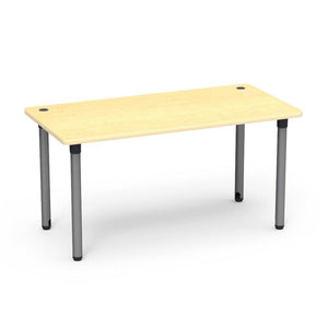 5700 Series Technology Tables, 30" Fixed Height-Tables-30" x 60"-Silver Mist-Fusion Maple with Fusion Maple Edge Banding