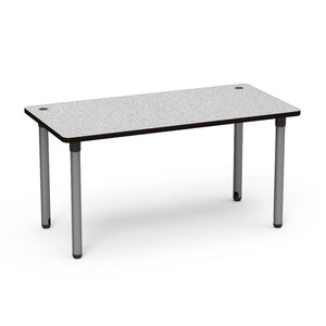 5700 Series Technology Tables, 30" Fixed Height-Tables-30" x 60"-Silver Mist-Grey Nebula with Char Black Edge Banding