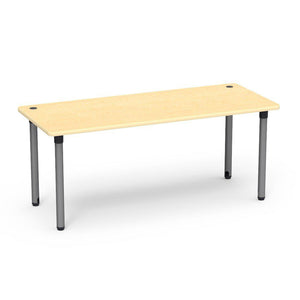 5700 Series Technology Tables, 30" Fixed Height-Tables-30" x 72"-Silver Mist-Fusion Maple with Fusion Maple Edge Banding