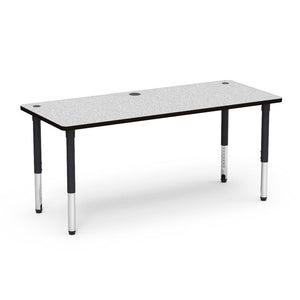 5700 Series Technology Tables with Power Management, 24" - 32" Adjustable Height-Tables-24" x 60"-Char Black-Grey Nebula with Char Black Edge Banding