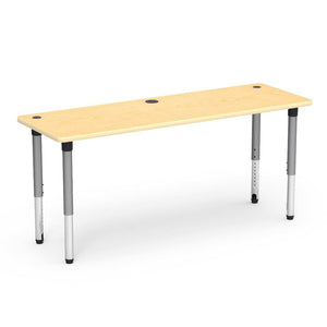 5700 Series Technology Tables with Power Management, 24" - 32" Adjustable Height-Tables-24" x 72"-Silver Mist-Fusion Maple with Fusion Maple Edge Banding