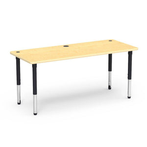 5700 Series Technology Tables with Power Management, 24" - 32" Adjustable Height-Tables-30" x 72"-Char Black-Fusion Maple with Fusion Maple Edge Banding