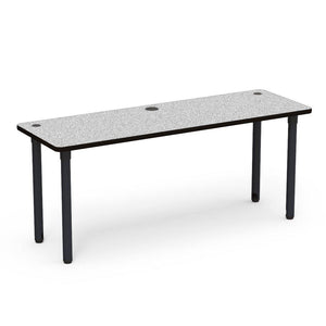 5700 Series Technology Tables with Power Management, 30" Fixed Height-Tables-24" x 72"-Char Black-Grey Nebula with Char Black Edge Banding