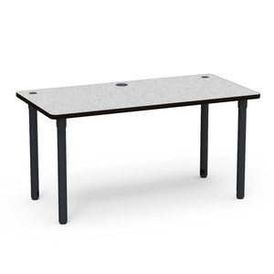 5700 Series Technology Tables with Power Management, 30" Fixed Height-Tables-30" x 60"-Char Black-Grey Nebula with Char Black Edge Banding