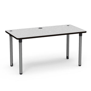 5700 Series Technology Tables with Power Management, 30" Fixed Height-Tables-30" x 60"-Silver Mist-Grey Nebula with Char Black Edge Banding