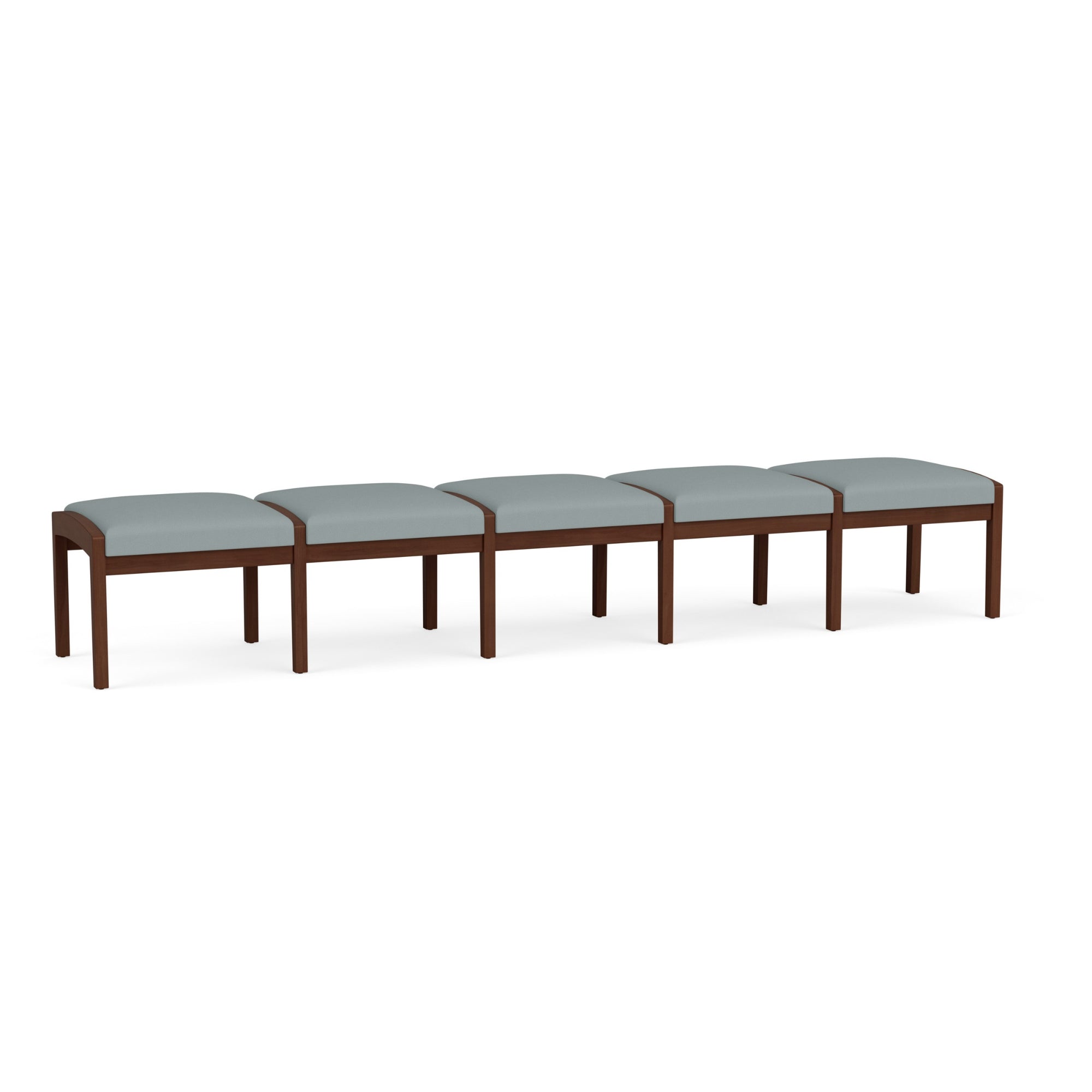 Lenox Wood Collection Reception Seating, 5 Seat Bench, Standard Fabric Upholstery, FREE SHIPPING