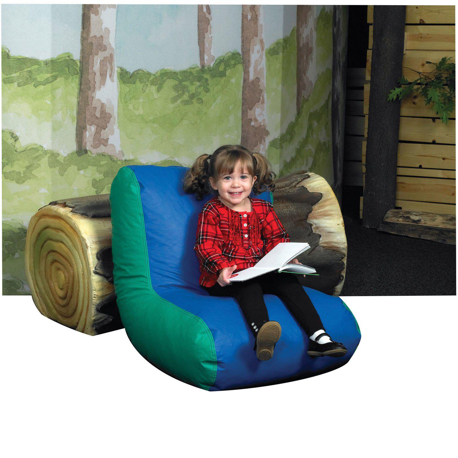 Preschool High Back Lounger, Blue with Green Sides
