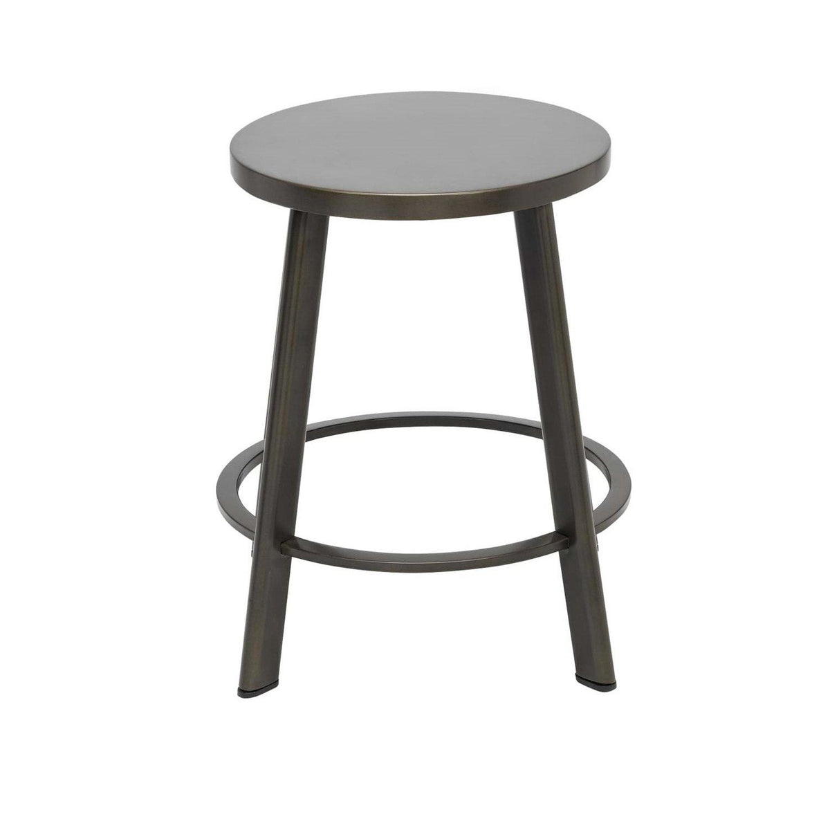Metro Stool, Natural Steel Frame, Steel Seat, 18"H
