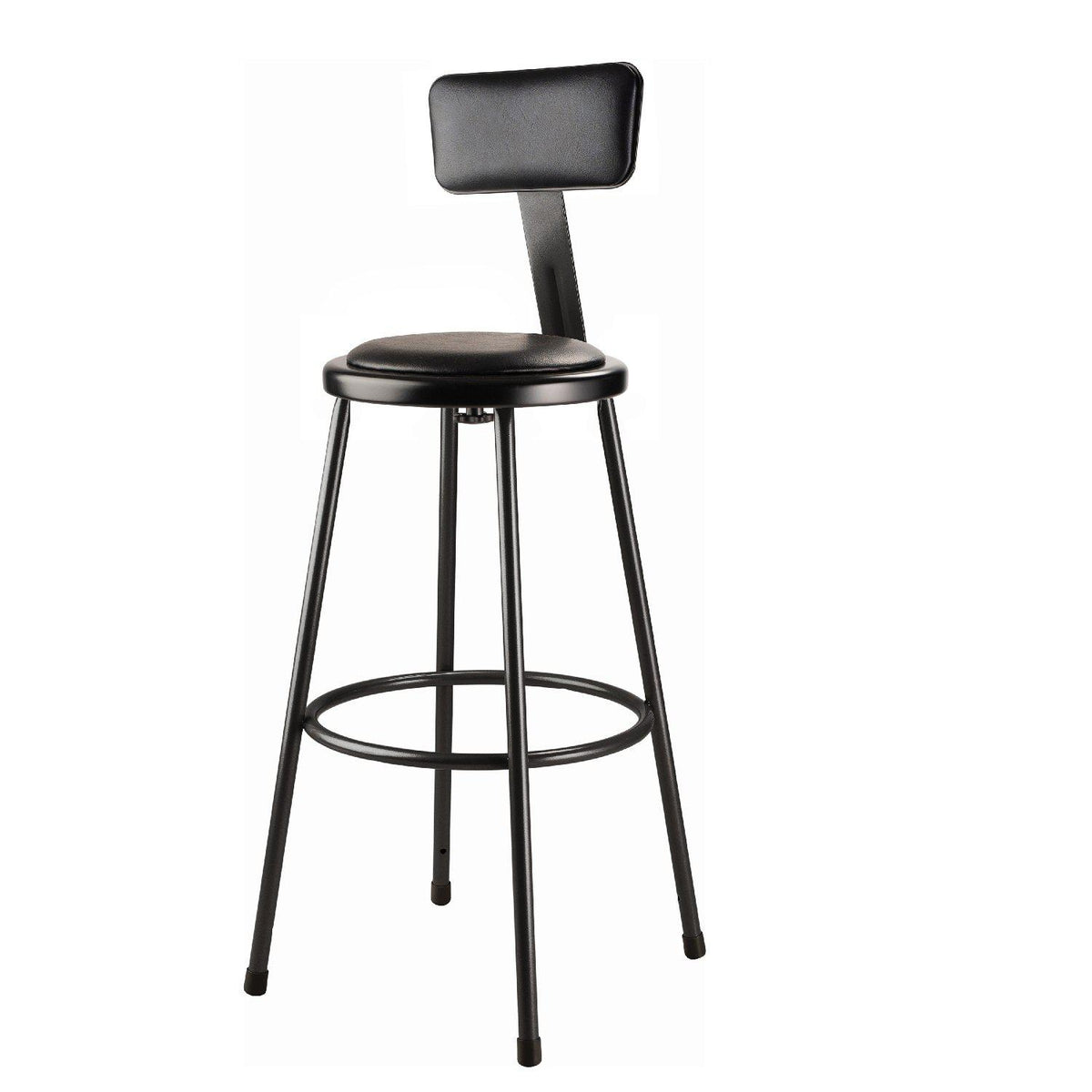 Heavy Duty Vinyl Padded Steel Stool With Backrest
