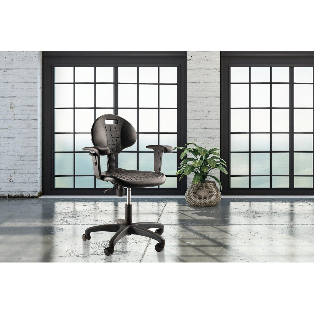 Kangaroo Polyurethane Task Chair with Adjustable Arms, Desk Height