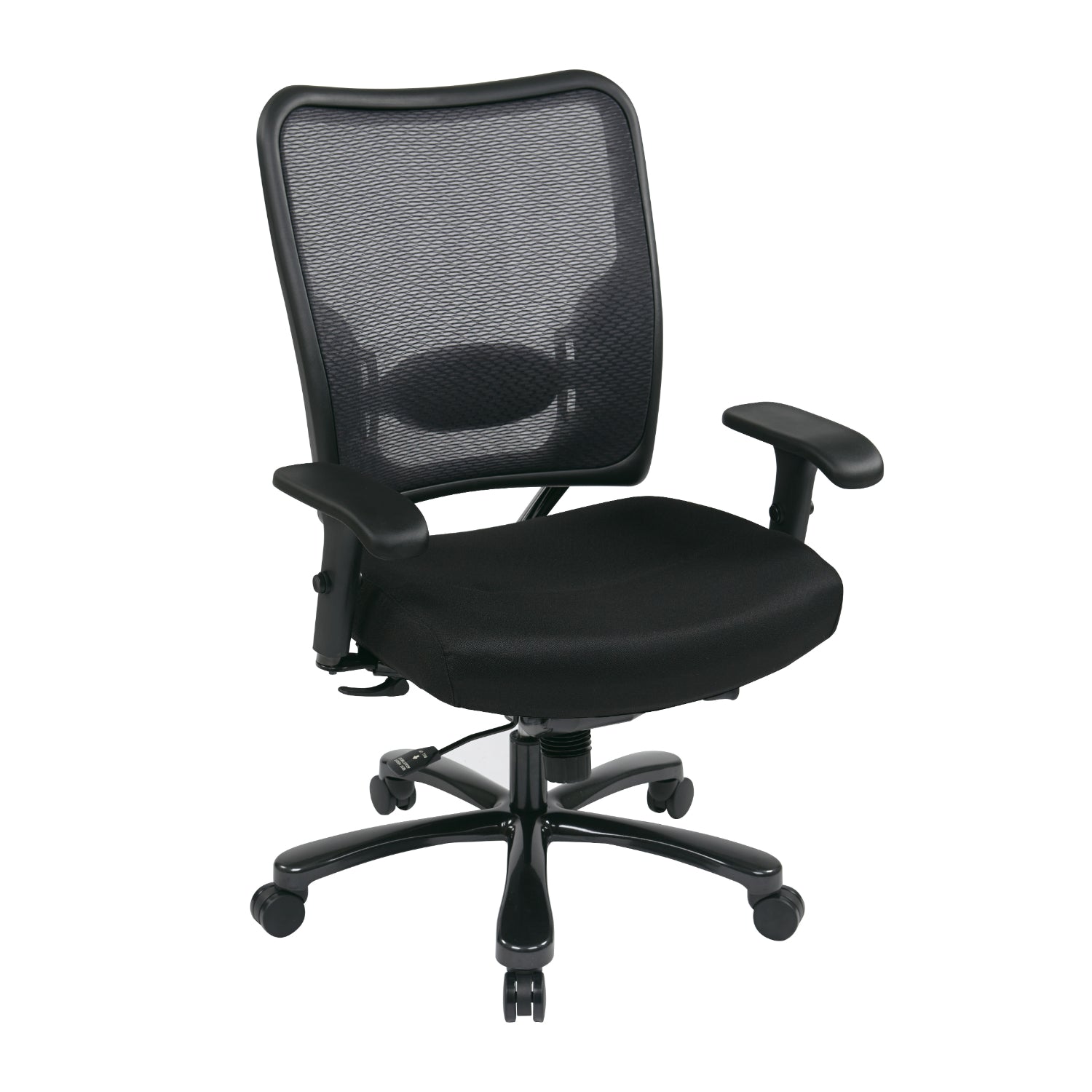 Big & Tall Double AirGrid® Back and Fabric Seat Ergonomic Chair with Adjustable Lumbar, 2-Way Adjustable Arms and Industrial Steel Finish Base