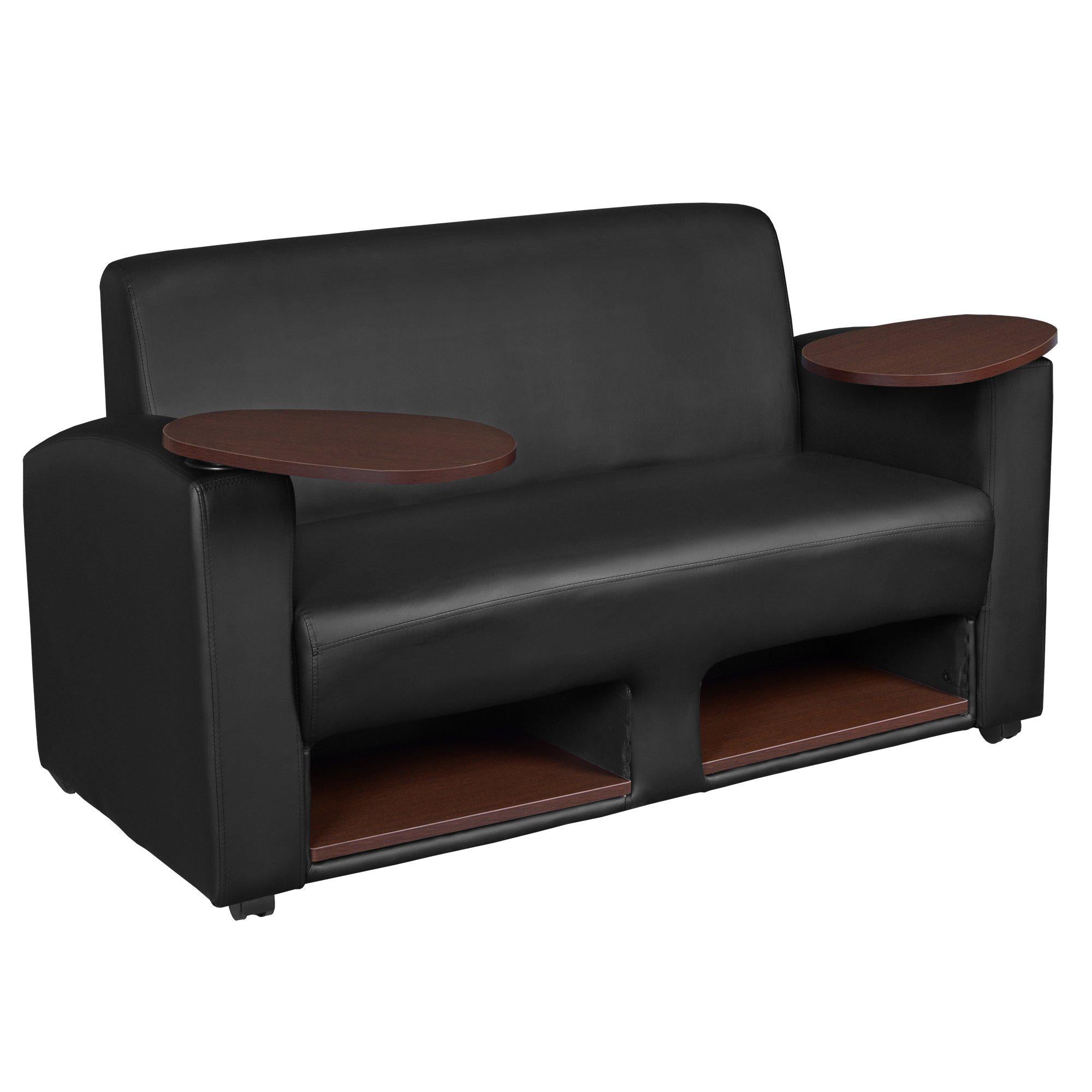 Supernova Tablet Arm Loveseat with Storage