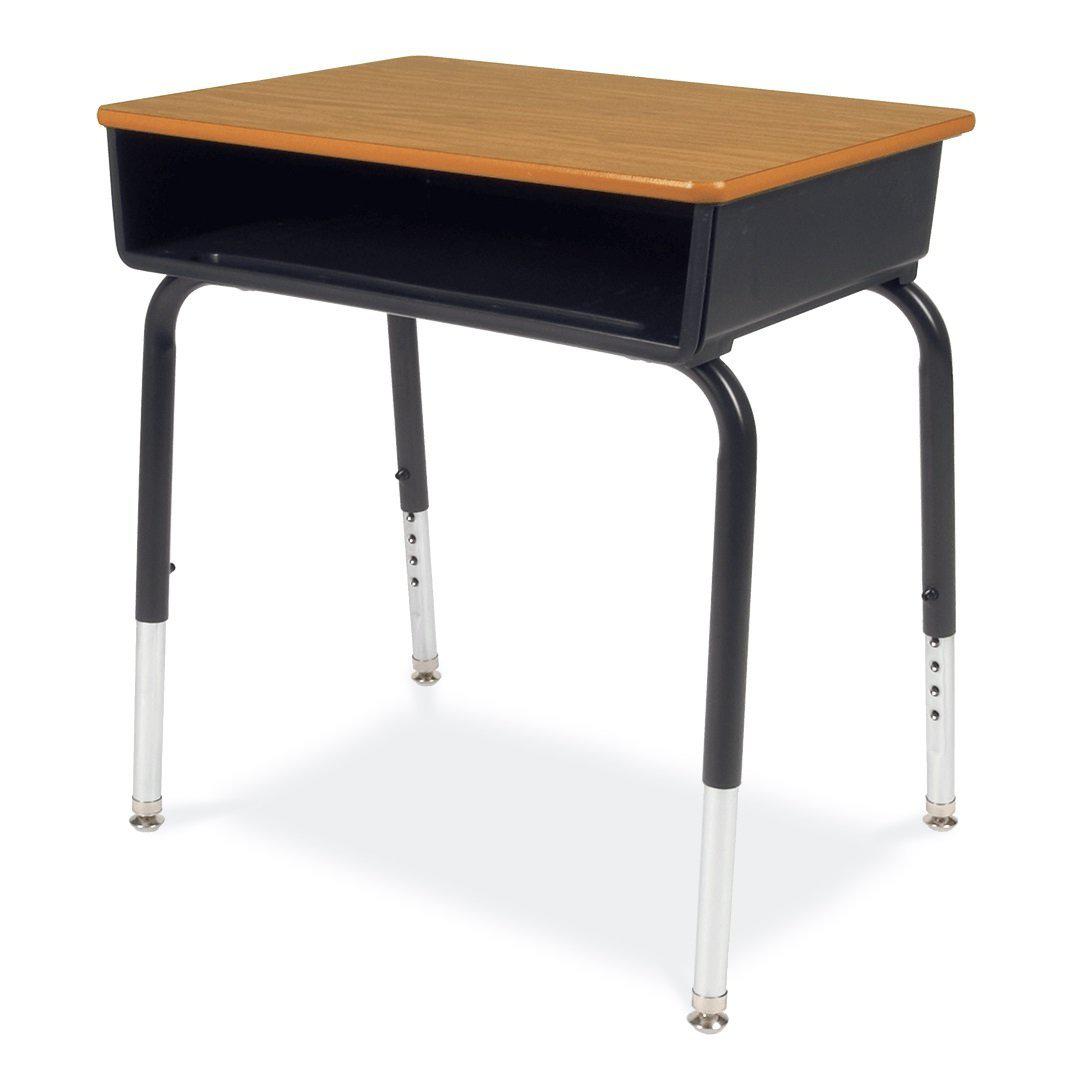 Quick Ship 785 Series Gray Nebula Laminate Top Student Desk with Black Open  Front Metal Book Box, Edge, and Frame - 18''W x 24''D x 23''H - 31''H