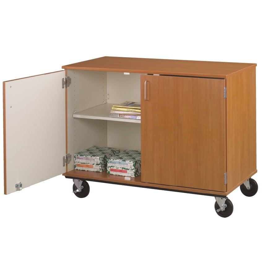 Closed Divided Mobile Shelf Storage, Lockable, 36" High
