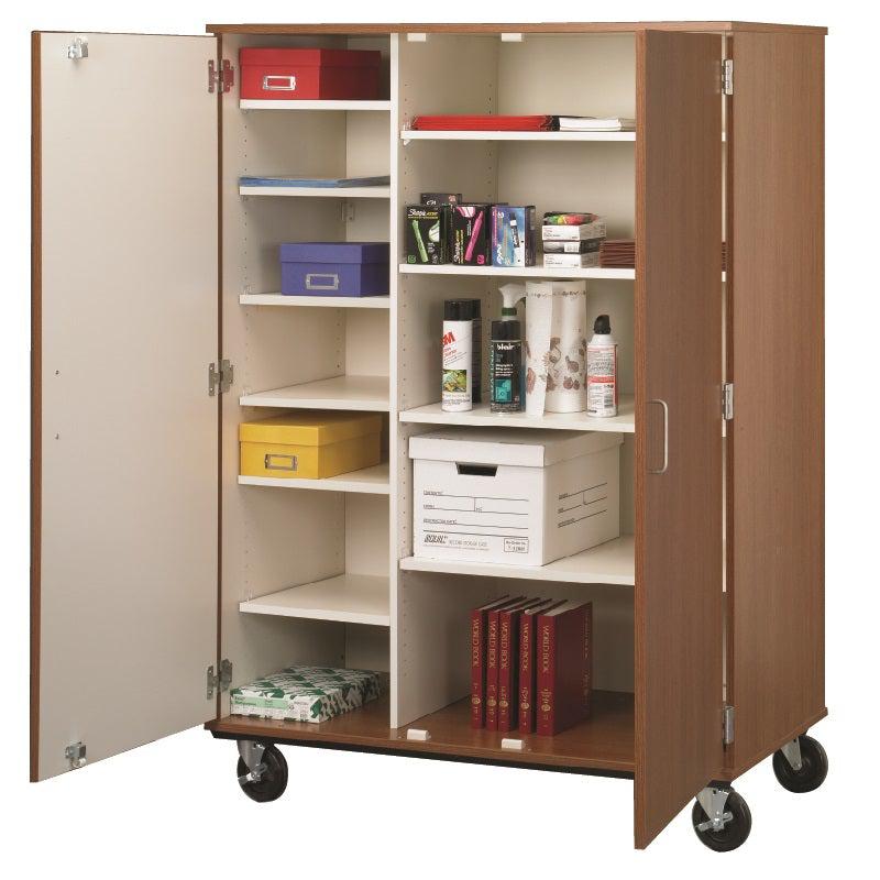 Closed Shelf Mobile Storage, 67" H, Lockable
