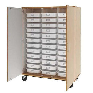 Closed Tray Mobile Storage, (36) 3.5"  Trays, Lockable