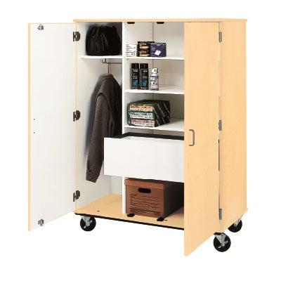 Wardrobe And File Combo Mobile Storage Cabinet, Lockable