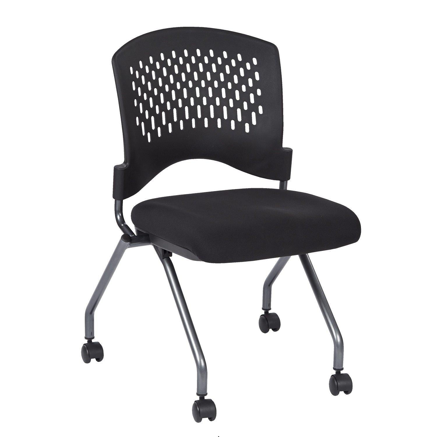 Deluxe Folding/Nesting Armless Chair with Ventilated Plastic Back