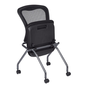 Deluxe ProGrid® Mesh Back Folding/Nesting Chair with Casters