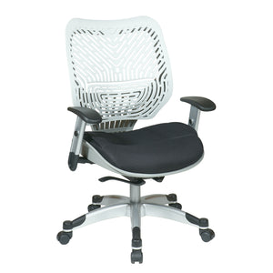 Self Adjusting SpaceFlex® Back and Mesh Seat Manager’s Chair with Adjustable Arms and Platinum Finish Base