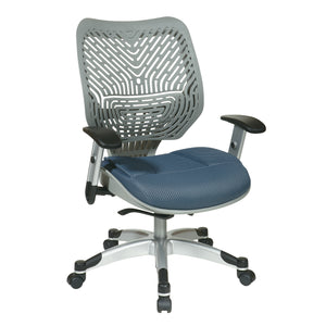 Self Adjusting SpaceFlex® Back and Mesh Seat Manager’s Chair with Adjustable Arms and Platinum Finish Base