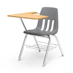 9000 Series Chair Desk with Tablet Arm Top-Desks-Graphite-Fusion Maple-