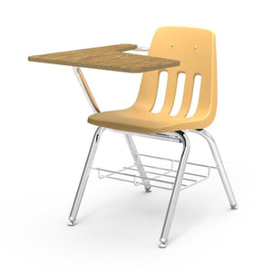 9000 Series Chair Desk with Tablet Arm Top-Desks-Squash-Medium Oak-