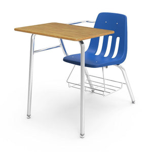 9000 Series Combo Unit with 18" x 24" Top-Desks-Cobalt Blue-Medium Oak-
