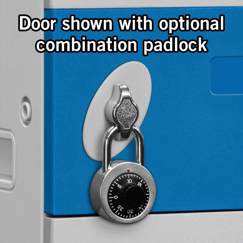 12" Wide Ten Tier ABS Plastic Locker, 3 Wide, 6 Feet High, 18 Inches Deep, Blue, Assembled