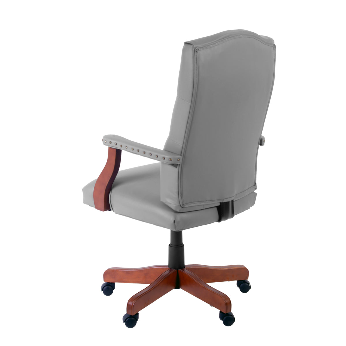 Ivy League Swivel Chair with Grey Vinyl Upholstery