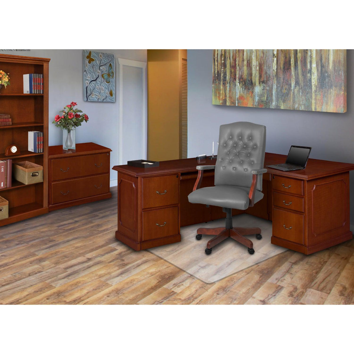 Ivy League Swivel Chair with Grey Vinyl Upholstery