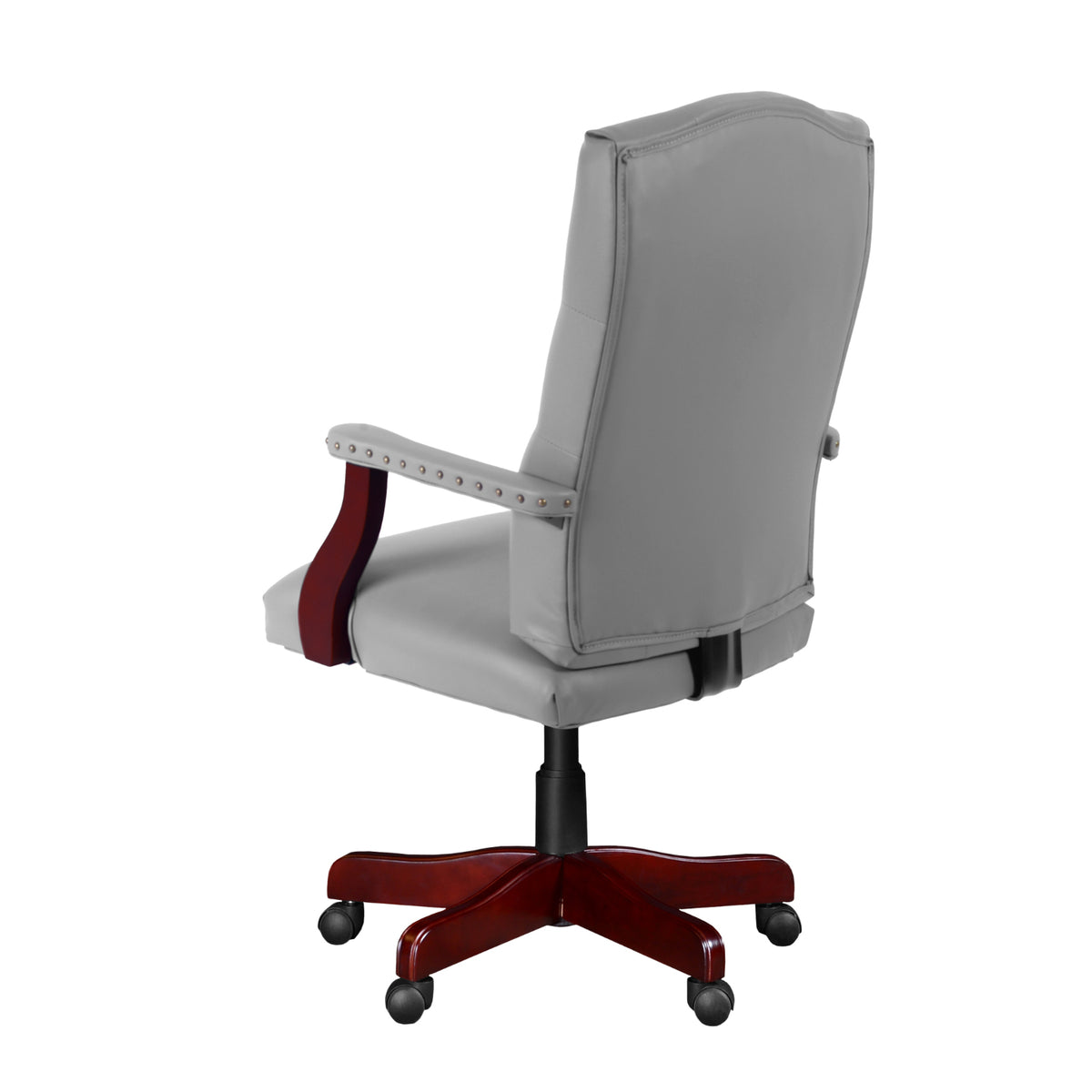 Ivy League Swivel Chair with Grey Vinyl Upholstery