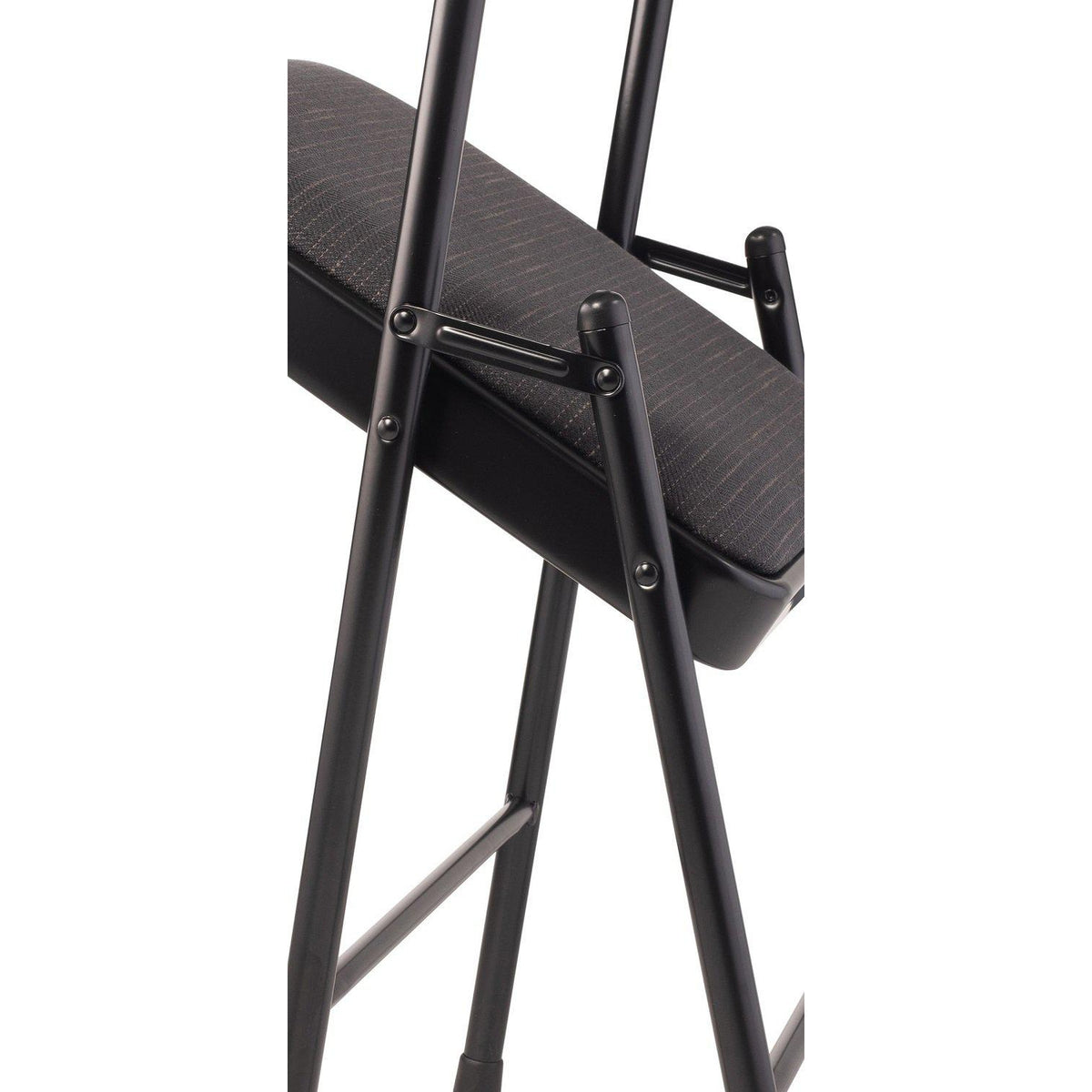 Commercialine 900 Series Fabric Padded Steel Folding Chair, Star Trail Black Fabric with Black Frame