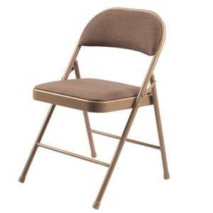 Commercialine 900 Series Fabric Padded Steel Folding Chair, Star Trail Brown Fabric with Brown Frame