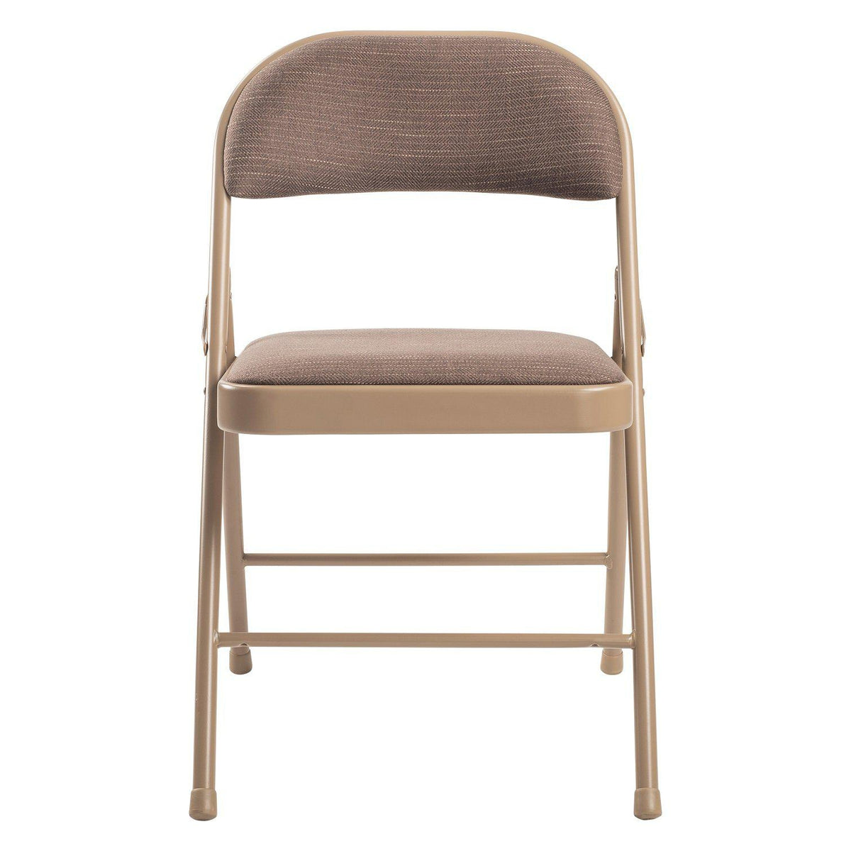 Commercialine 900 Series Fabric Padded Steel Folding Chair, Star Trail Brown Fabric with Brown Frame