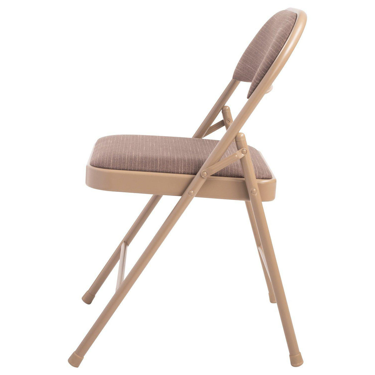 Commercialine 900 Series Fabric Padded Steel Folding Chair, Star Trail Brown Fabric with Brown Frame