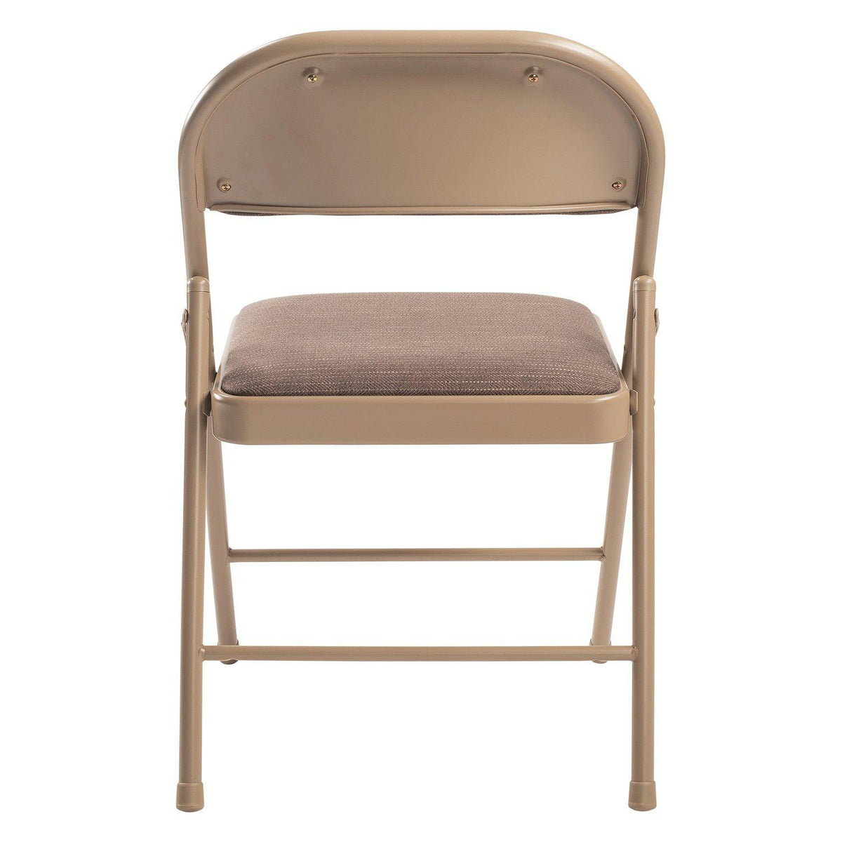 Commercialine 900 Series Fabric Padded Steel Folding Chair, Star Trail Brown Fabric with Brown Frame