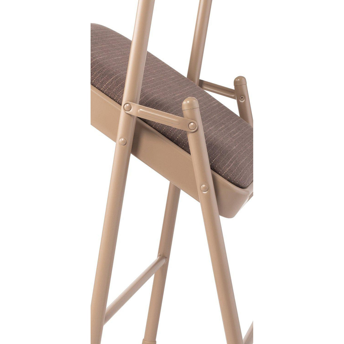 Commercialine 900 Series Fabric Padded Steel Folding Chair, Star Trail Brown Fabric with Brown Frame