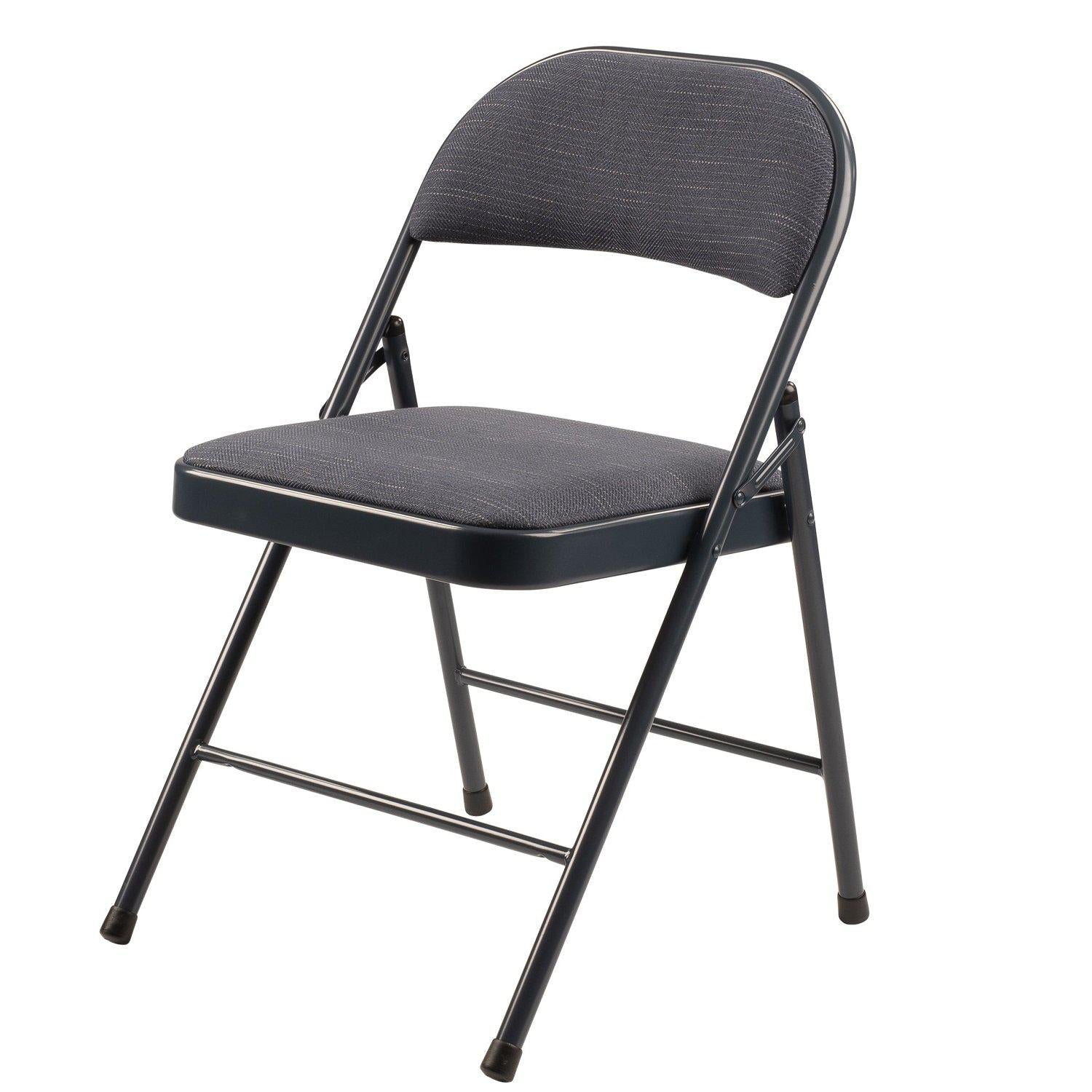 Commercialine 900 Series Fabric Padded Steel Folding Chair, Star Trail Blue Fabric with Blue Frame