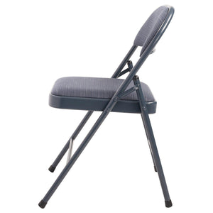 Commercialine 900 Series Fabric Padded Steel Folding Chair, Star Trail Blue Fabric with Blue Frame
