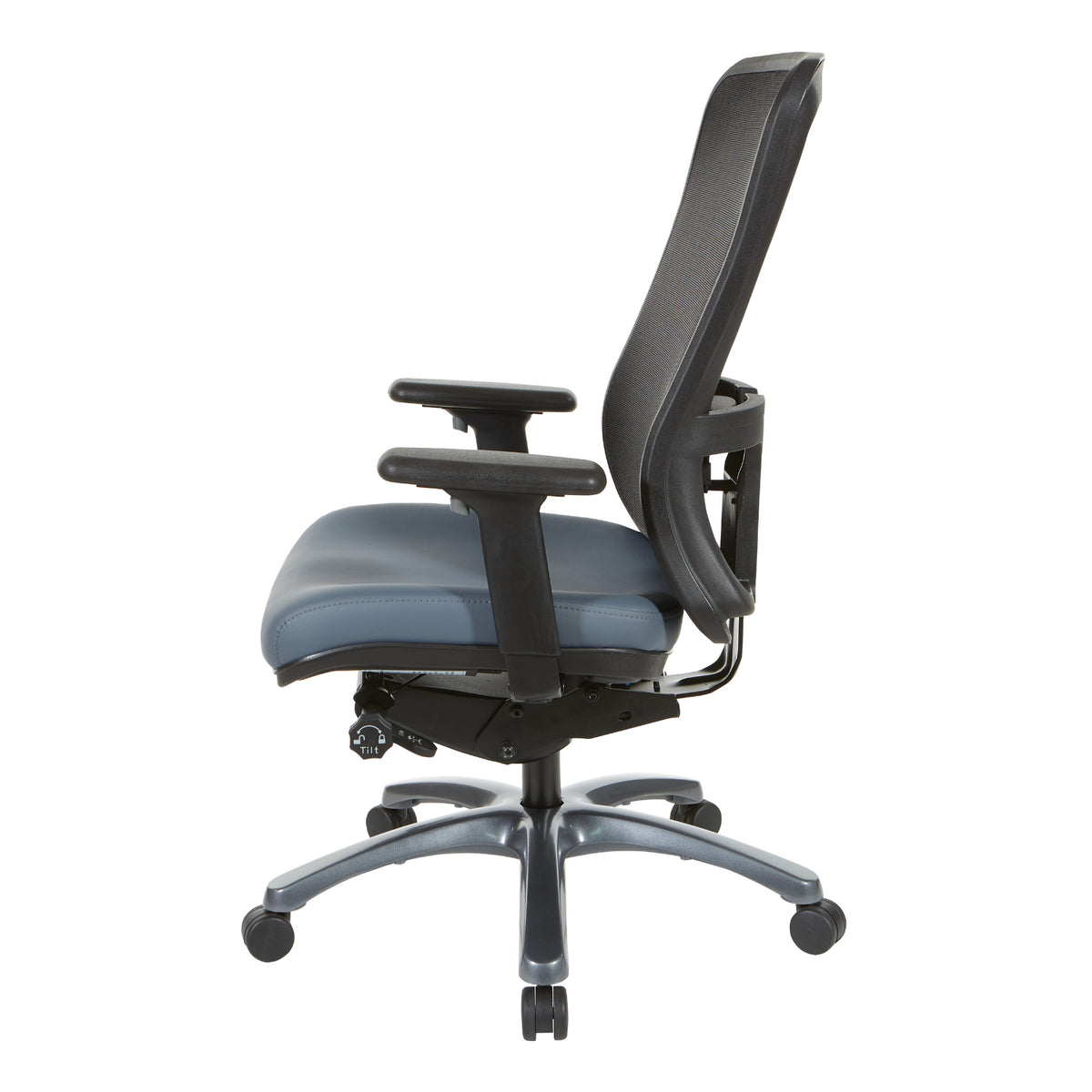 ProGrid® High Back Managers Chair with Antimicrobial Vinyl Seat, 3-Way Adjustable Arms and Seat Slider
