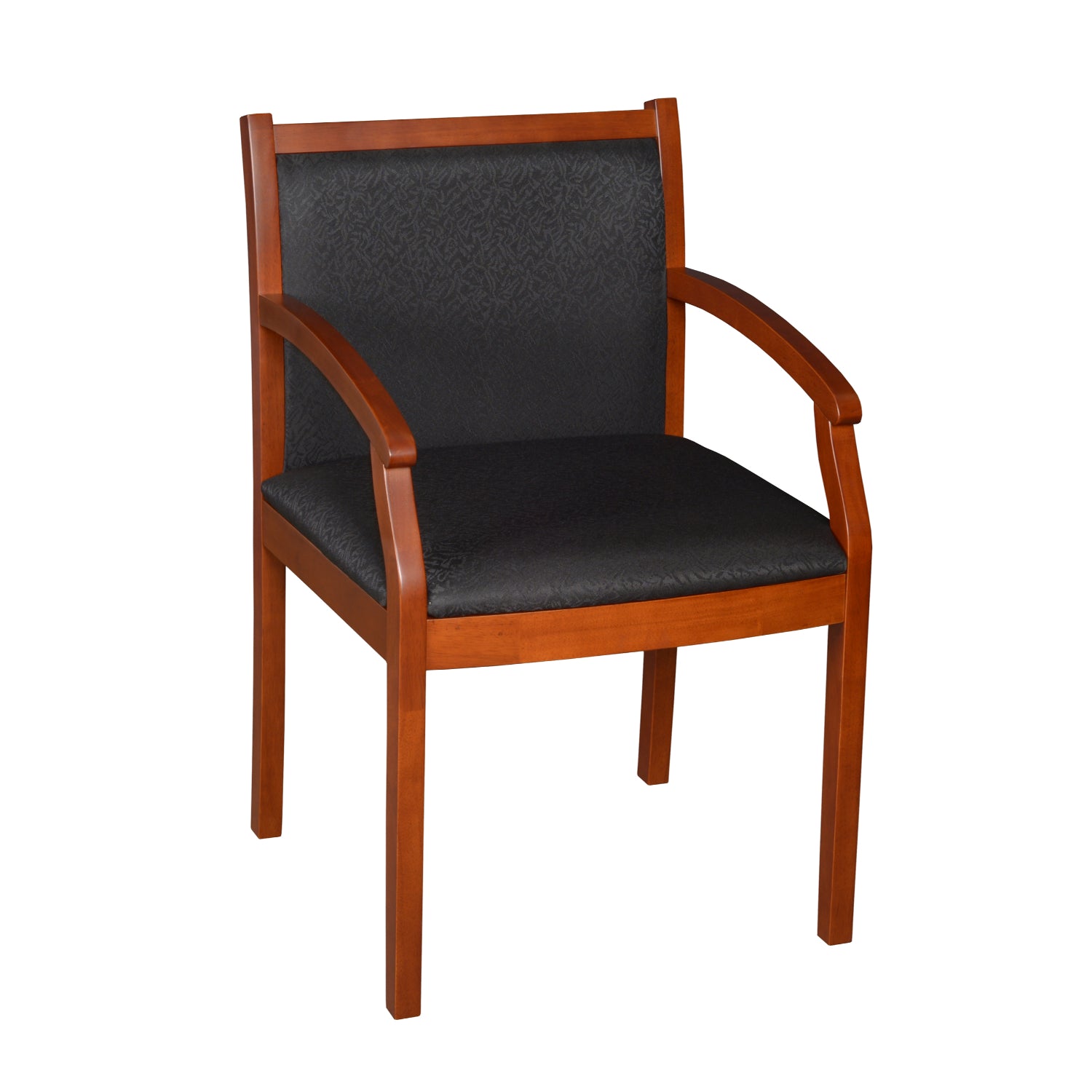 Regent Side Arm Chair with Black Fabric Upholstery