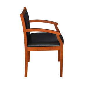 Regent Side Arm Chair with Black Vinyl Upholstery