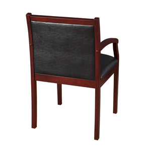 Regent Side Arm Chair with Black Vinyl Upholstery