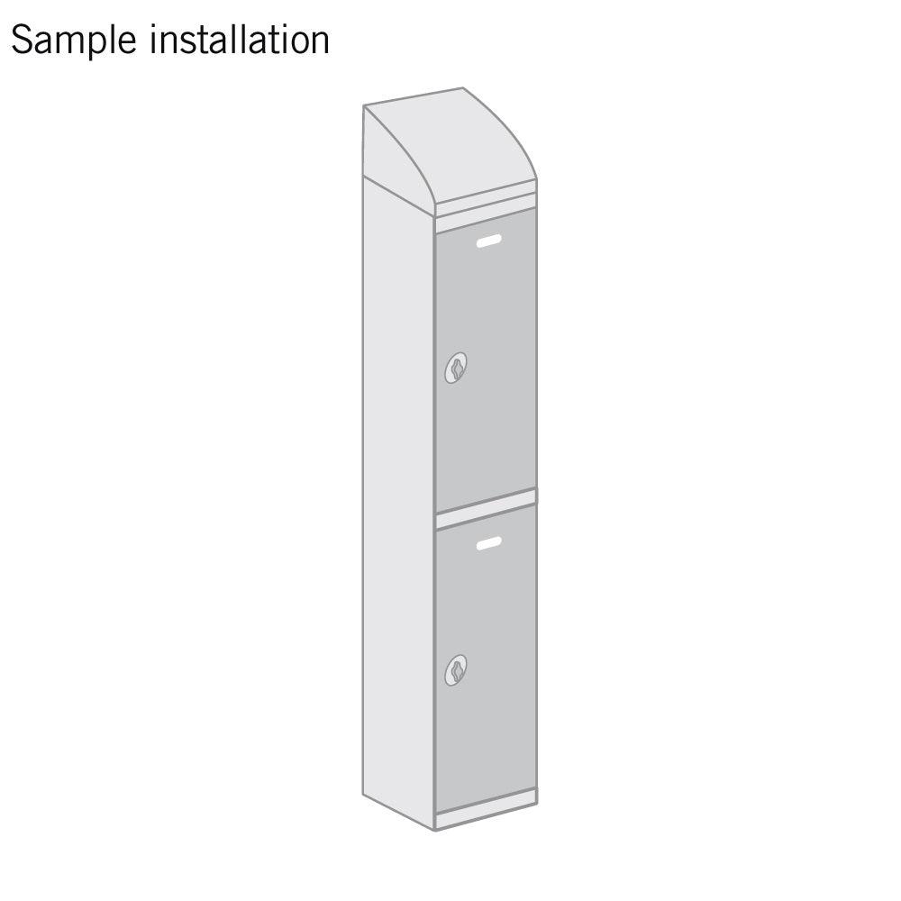 Sloping Hood for 1-Wide ABS Plastic Lockers, Dark Gray