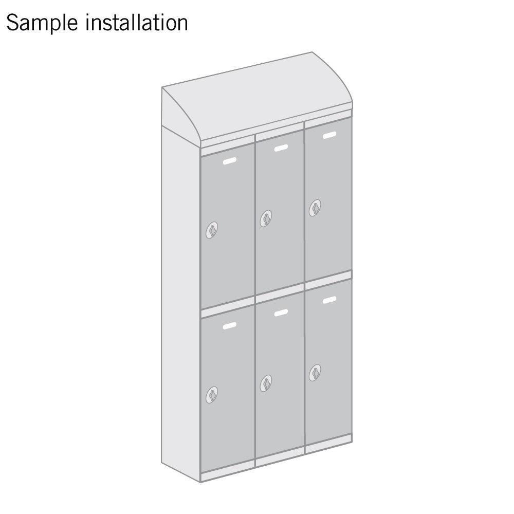 Sloping Hood for 3-Wide ABS Plastic Lockers, Dark Gray