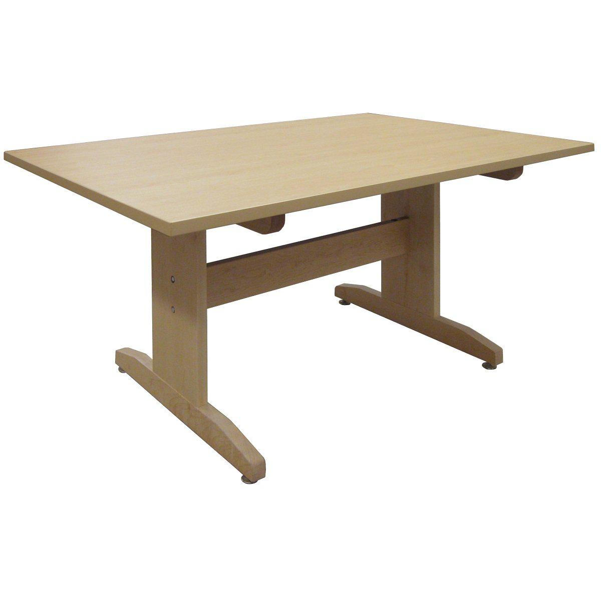 Art Table, 42" x 72" Maple Grain Patterned HPL Top, 30" High