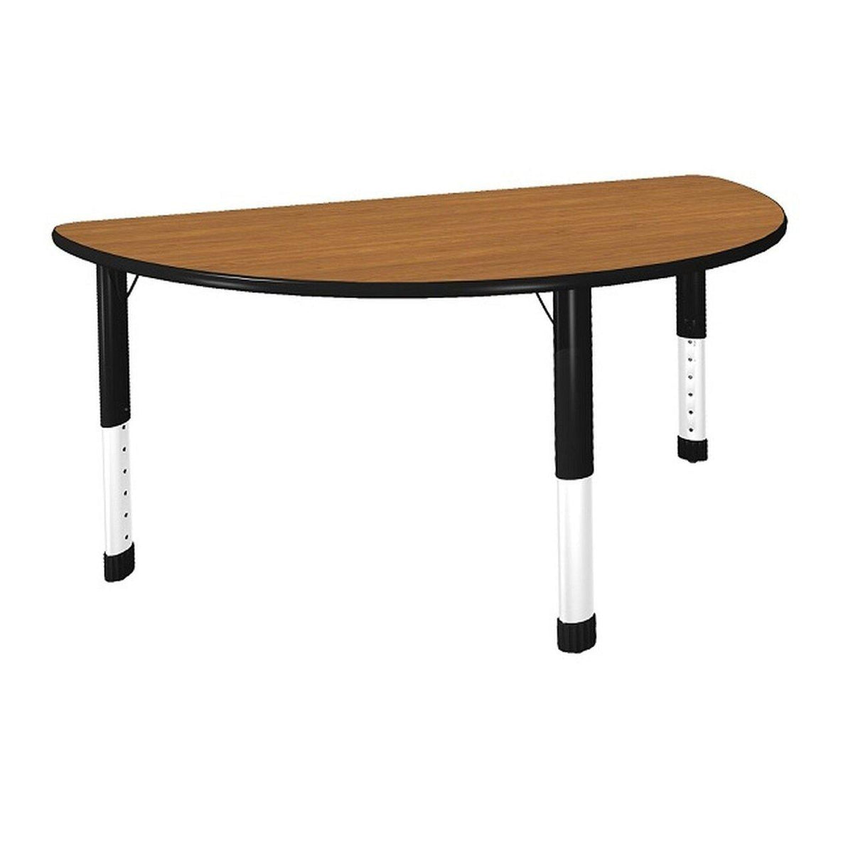 Aero Activity Table, 48" Half Round, Oval Adjustable Height Legs